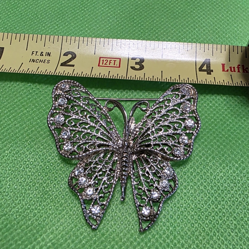 Silver Butterfly Brooch Set - Picture 7 of 7